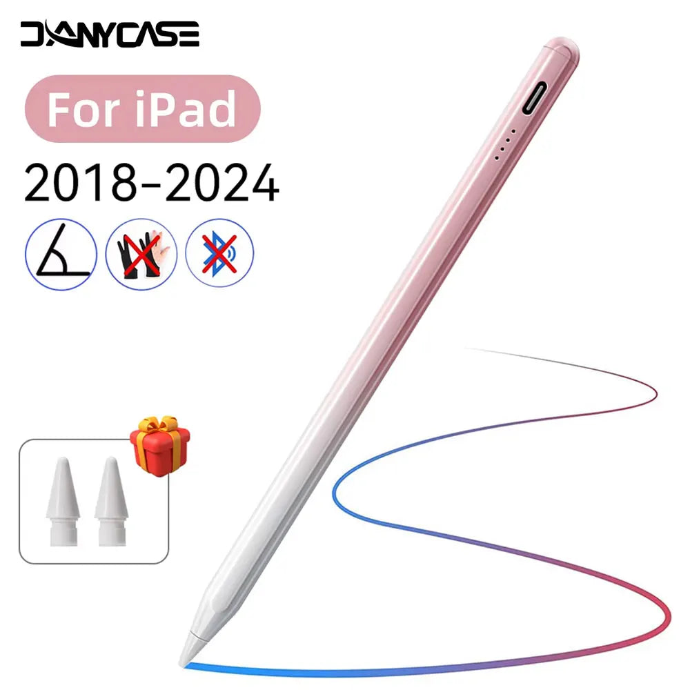 For iPad 10th Gen Stylus Pen with Palm Rejection Tilt for iPad 11th A16 9 8 7 6 5 4 Pro Air 13 11 M3 M2 M4 2025 12.9 Mini 7 6