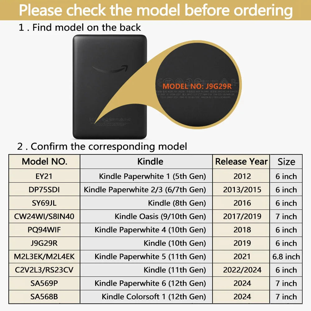 Case for Kindle 2024 2022 2021 Paperwhite Colorsoft 1 2 3 5 6 10th 11th 12th Generation 6 6.8 7 Inch Protective Shell Case
