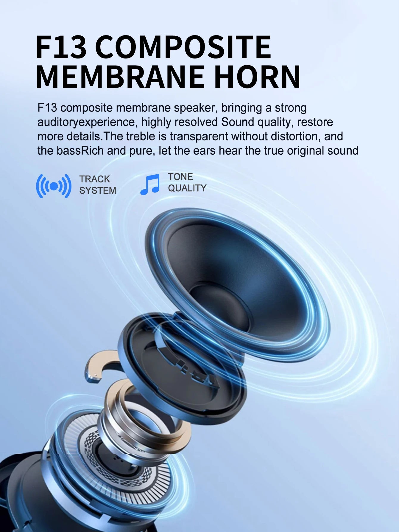 2025 Brand New Bluetooth Wireless Earbuds Bluetooth 5.3 technology ensures stable connection 20-hour ultra-long battery life Com