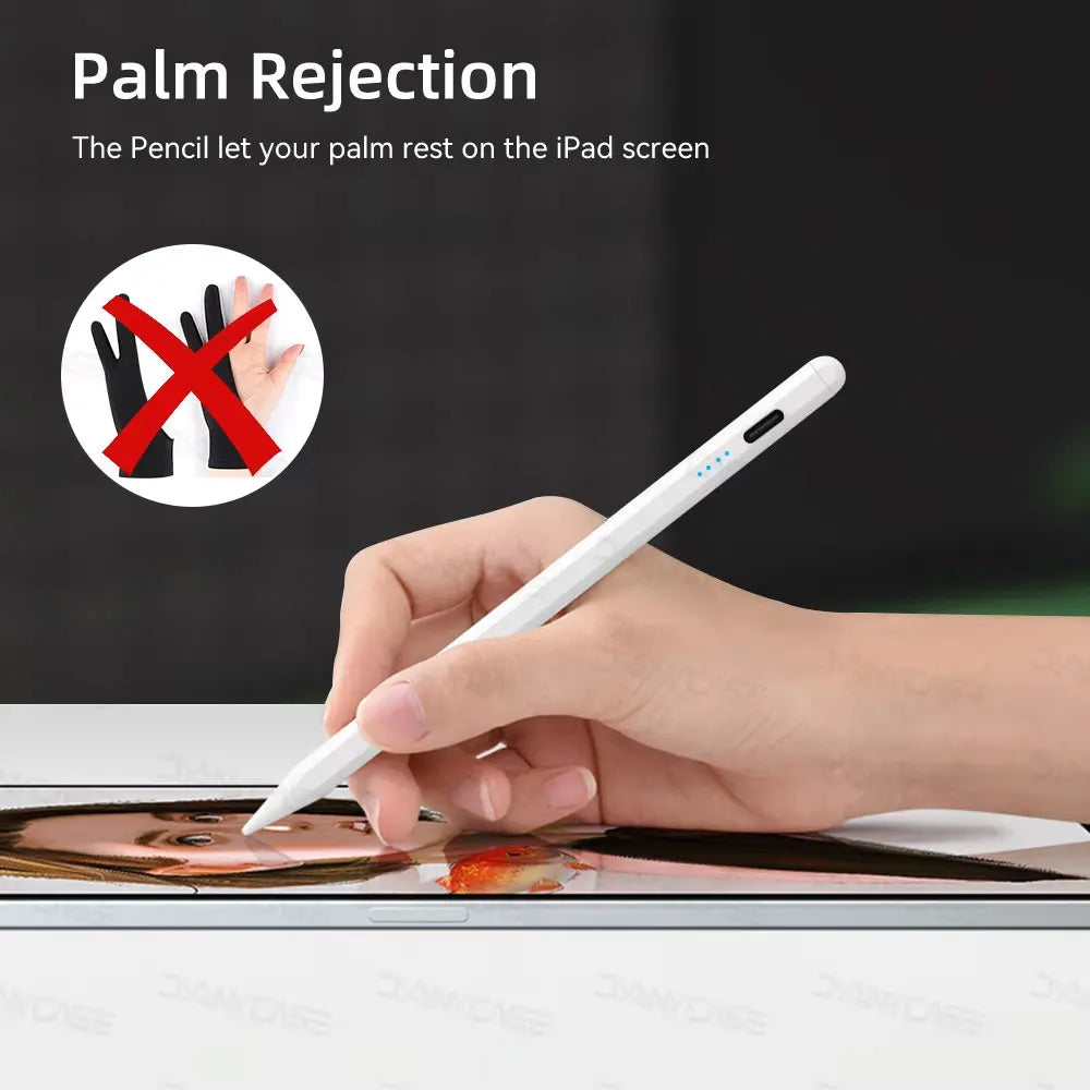 For iPad 10th Gen Stylus Pen with Palm Rejection Tilt for iPad 11th A16 9 8 7 6 5 4 Pro Air 13 11 M3 M2 M4 2025 12.9 Mini 7 6