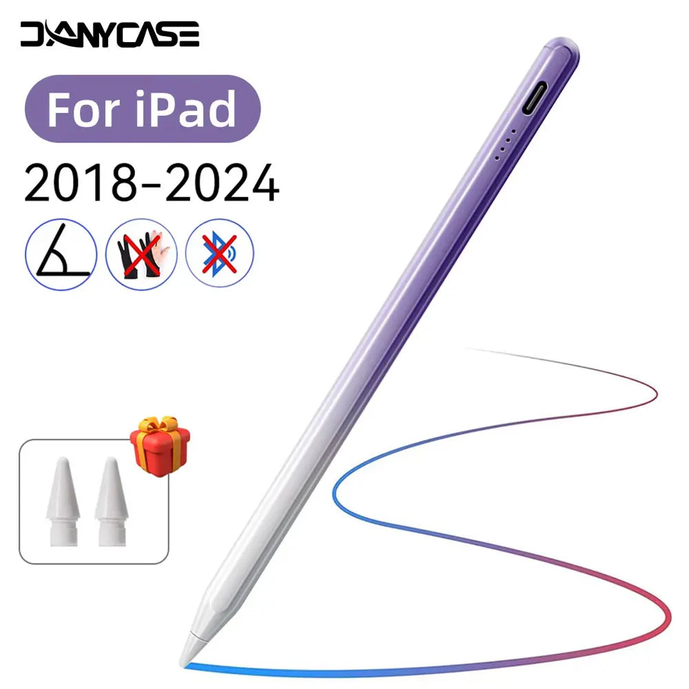 For iPad 10th Gen Stylus Pen with Palm Rejection Tilt for iPad 11th A16 9 8 7 6 5 4 Pro Air 13 11 M3 M2 M4 2025 12.9 Mini 7 6