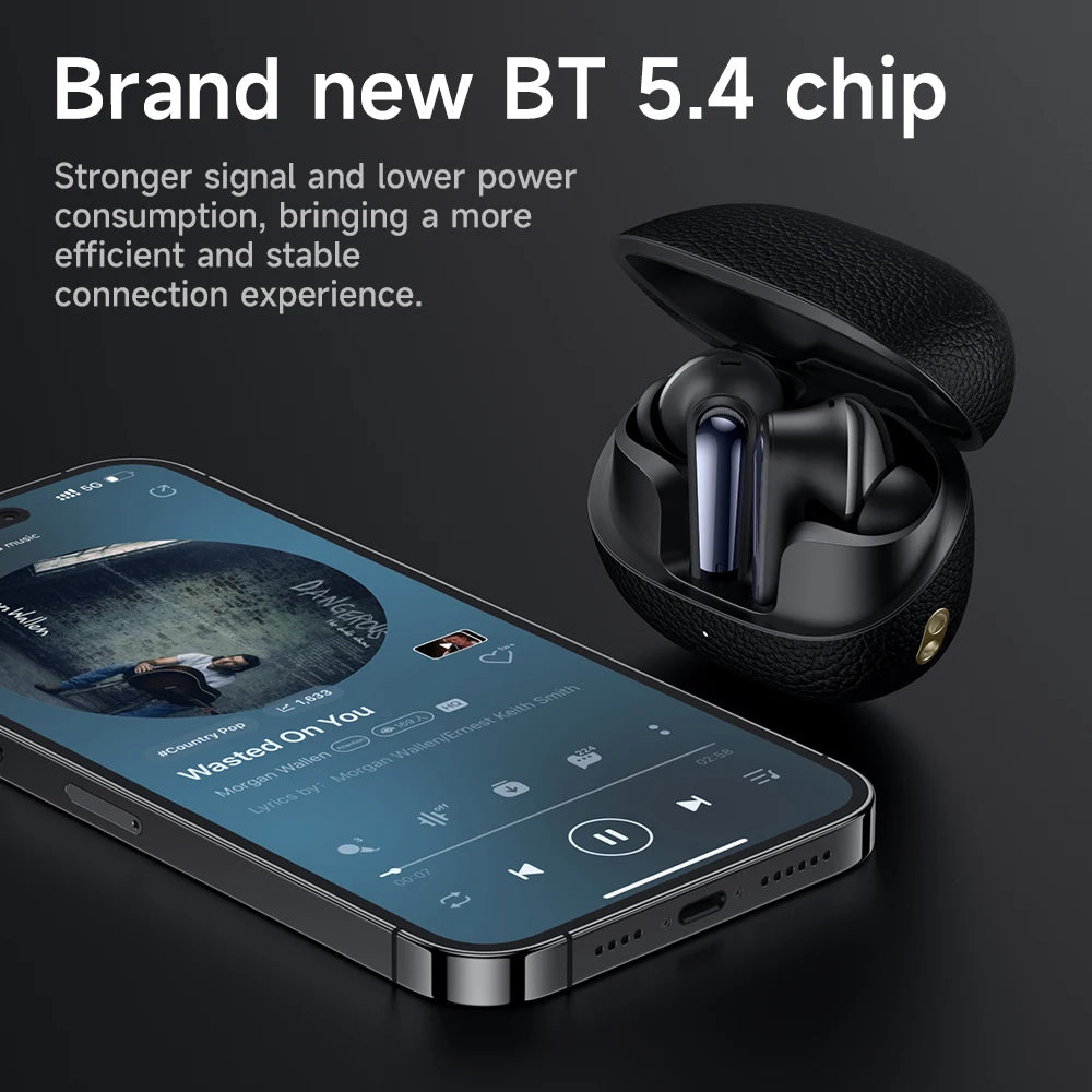 HOCO EQ23 Plus ANC+ENC Noise Reduction Bluetooth 5.4 Wireless Earphones HiFi Audio Earbuds Type-C Charging Box 4 Mics Headsets
