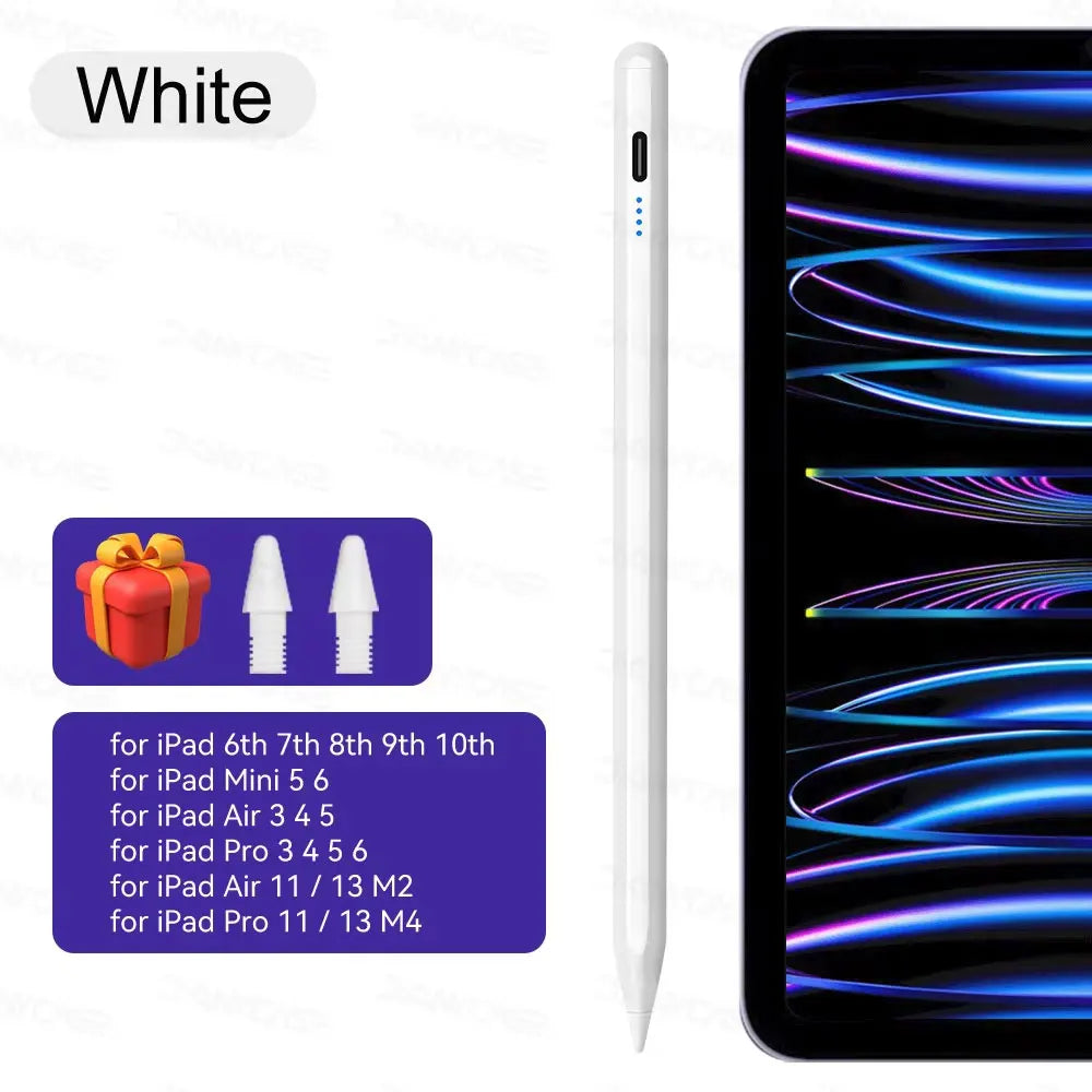 For iPad 10th Gen Stylus Pen with Palm Rejection Tilt for iPad 11th A16 9 8 7 6 5 4 Pro Air 13 11 M3 M2 M4 2025 12.9 Mini 7 6
