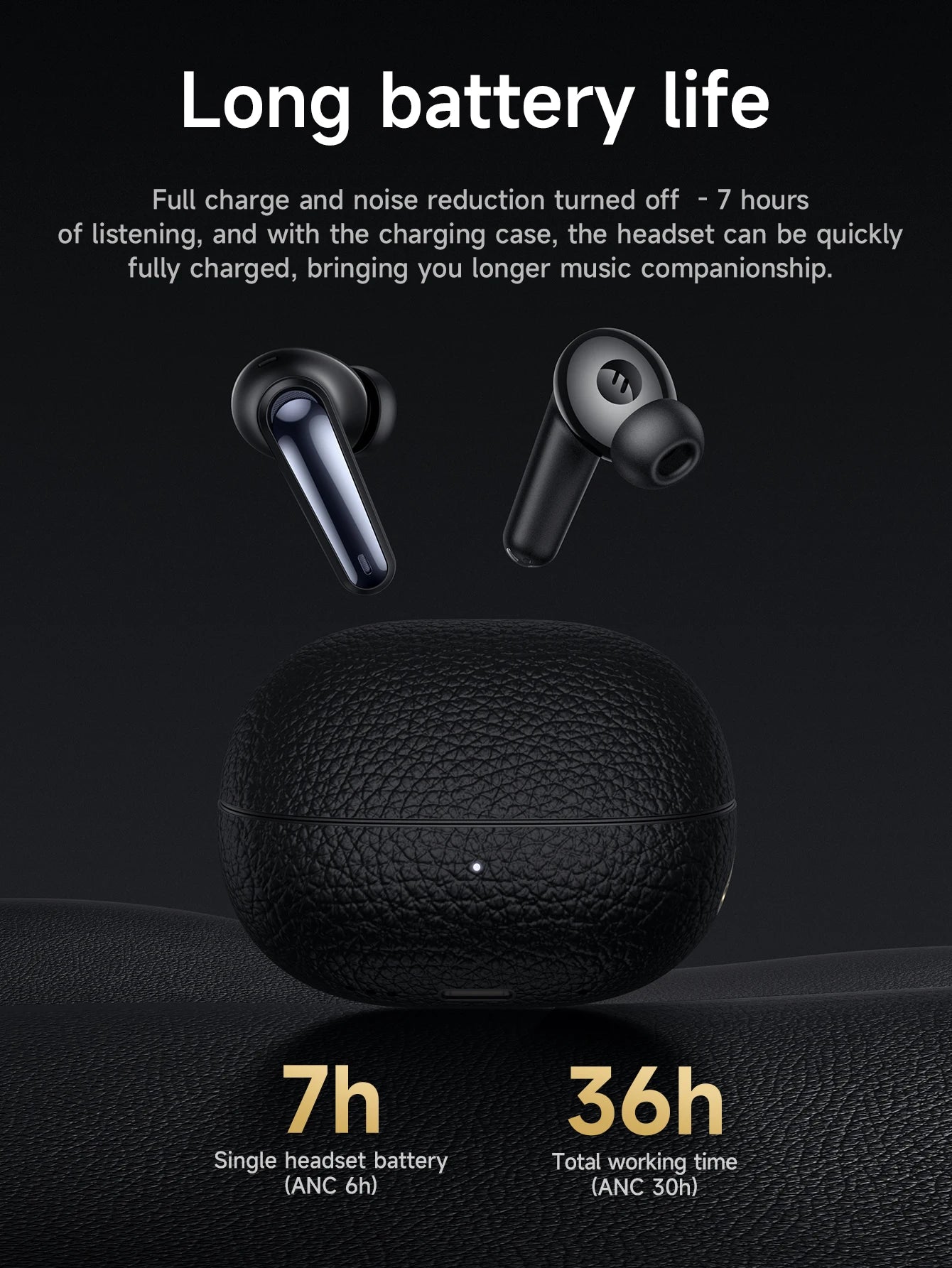 HOCO EQ23 Plus ANC+ENC Noise Reduction Bluetooth 5.4 Wireless Earphones HiFi Audio Earbuds Type-C Charging Box 4 Mics Headsets
