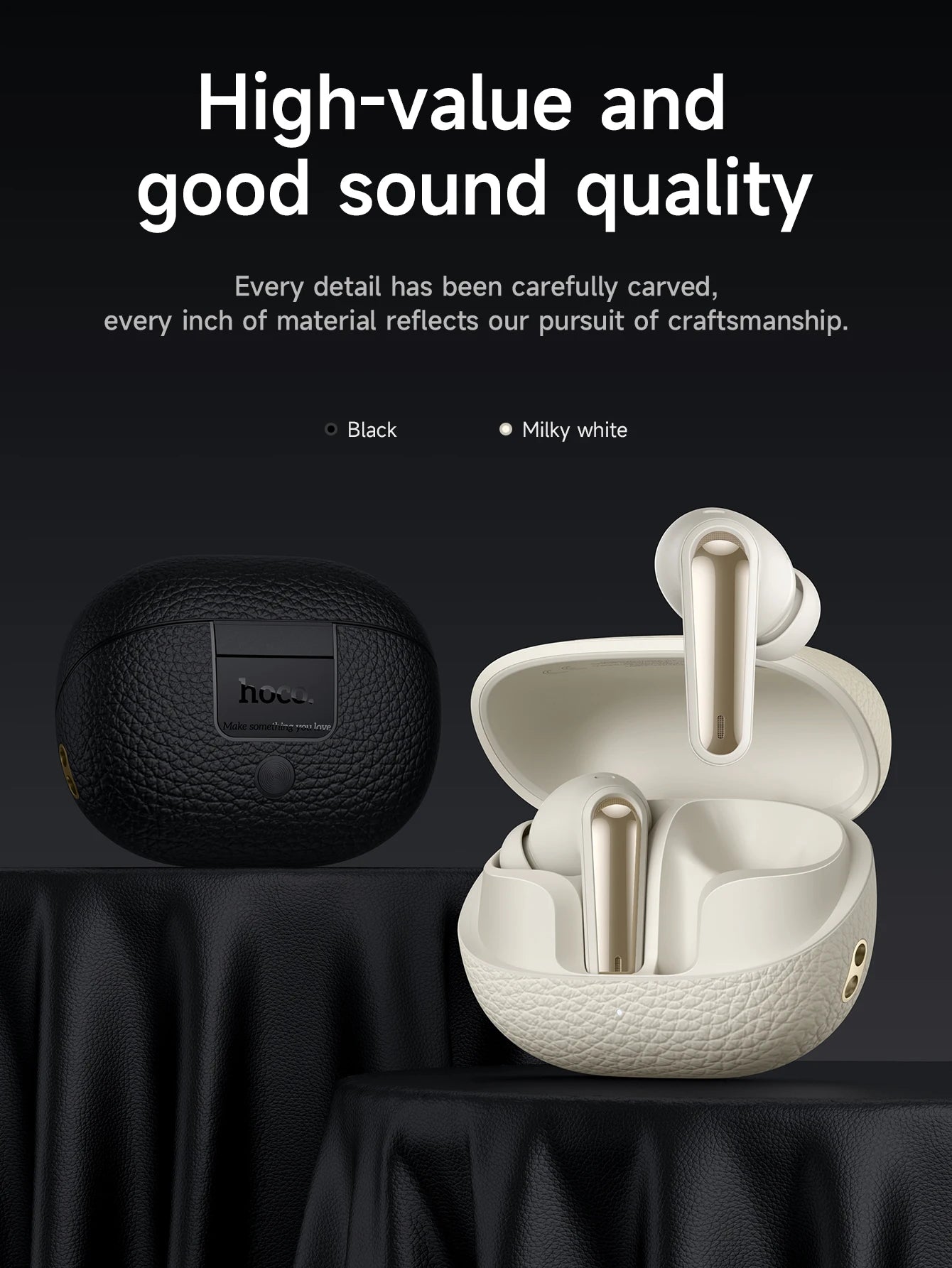 HOCO EQ23 Plus ANC+ENC Noise Reduction Bluetooth 5.4 Wireless Earphones HiFi Audio Earbuds Type-C Charging Box 4 Mics Headsets