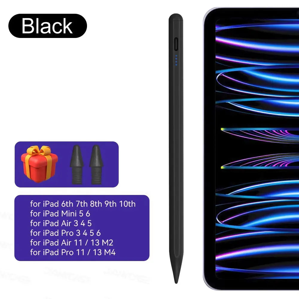 For iPad 10th Gen Stylus Pen with Palm Rejection Tilt for iPad 11th A16 9 8 7 6 5 4 Pro Air 13 11 M3 M2 M4 2025 12.9 Mini 7 6