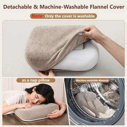 Oatsbasf Pillow Stand with Storage Space 360° Rotatable Clip Stand for 4.7-13" Phone Tablet Kindle 15" Laptop Pillow Lap Desk