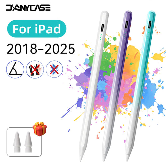 For iPad 10th Gen Stylus Pen with Palm Rejection Tilt for iPad 11th A16 9 8 7 6 5 4 Pro Air 13 11 M3 M2 M4 2025 12.9 Mini 7 6
