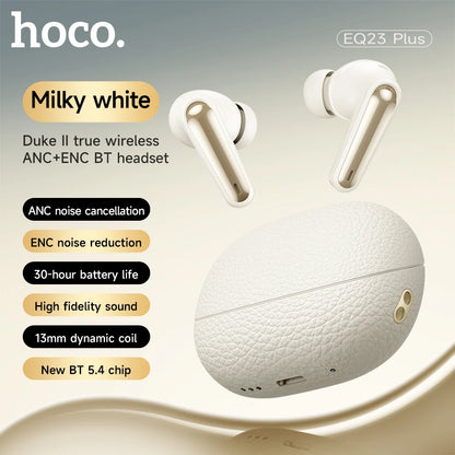 HOCO EQ23 Plus ANC+ENC Noise Reduction Bluetooth 5.4 Wireless Earphones HiFi Audio Earbuds Type-C Charging Box 4 Mics Headsets