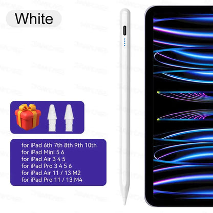 For iPad 10th Gen Stylus Pen with Palm Rejection Tilt for iPad 11th A16 9 8 7 6 5 4 Pro Air 13 11 M3 M2 M4 2025 12.9 Mini 7 6
