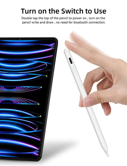 For iPad 10th Gen Stylus Pen with Palm Rejection Tilt for iPad 11th A16 9 8 7 6 5 4 Pro Air 13 11 M3 M2 M4 2025 12.9 Mini 7 6